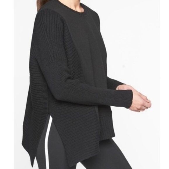 Athleta Black Sweater Baybridge Asymmetrical - Picture 12 of 13